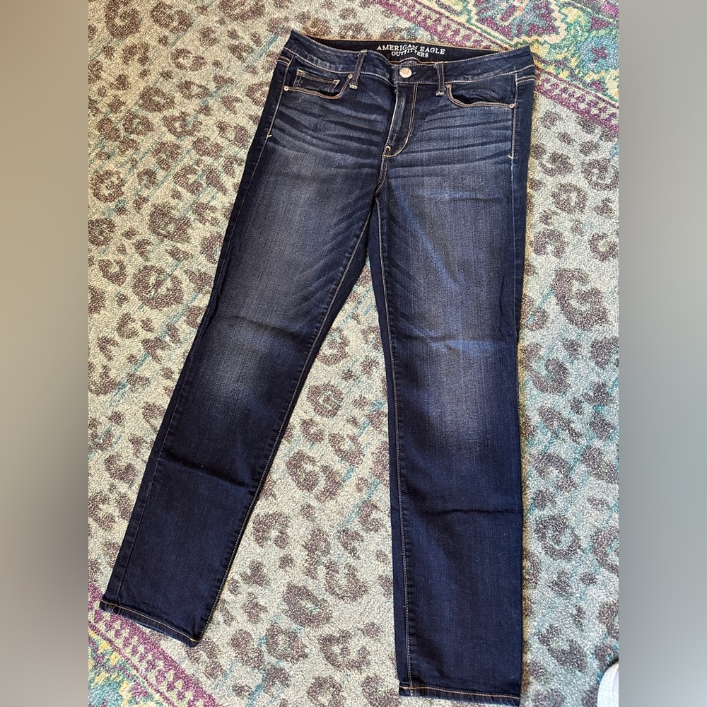 American Eagle Outfitters DenimX Stretch Skinny Jeans - Size 10, Rich Wash